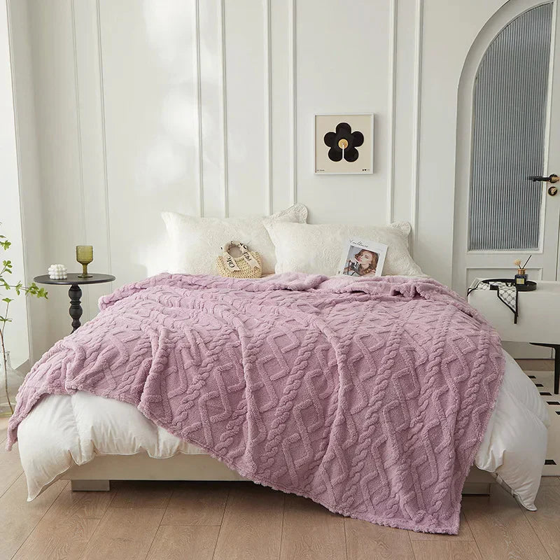 Tosidet fortykket lammeuldstæppe - CozyLuxe
