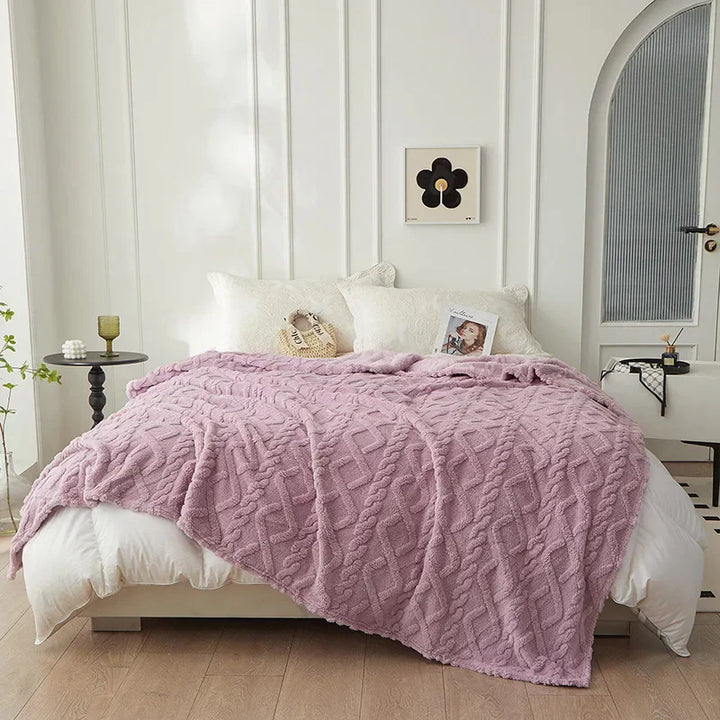 Tosidet fortykket lammeuldstæppe - CozyLuxe