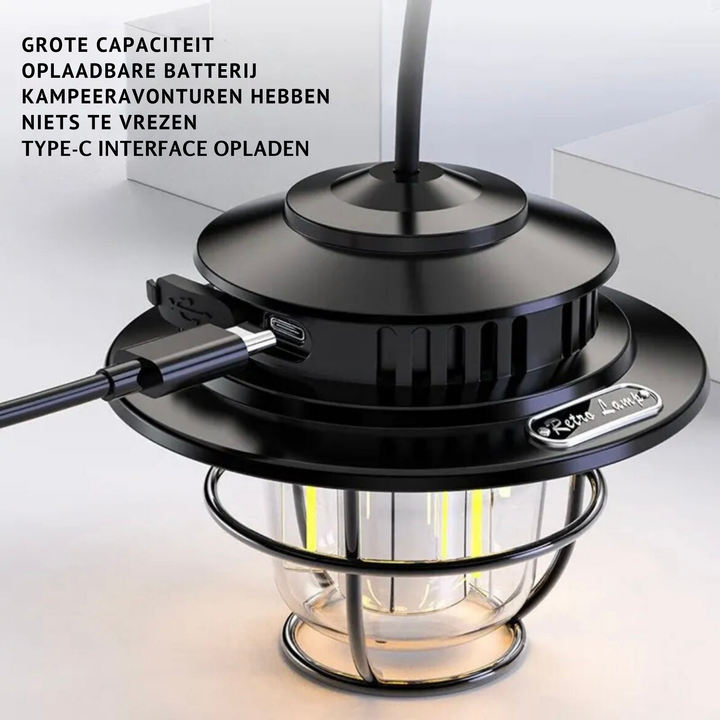 Bærbar LED-campinglampe - VintaGlow