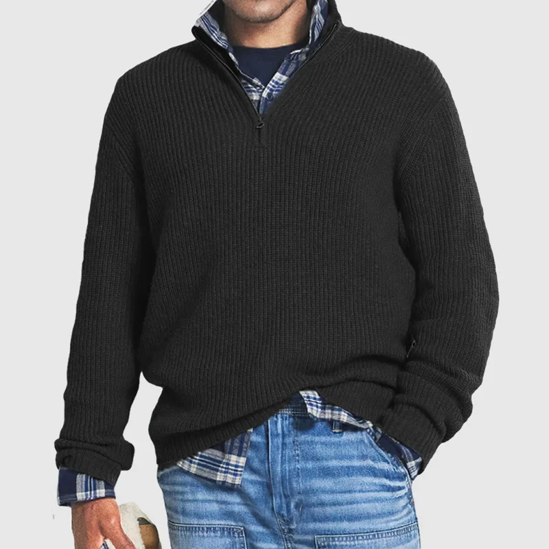 Casual Herresweater med Lynlås - Max