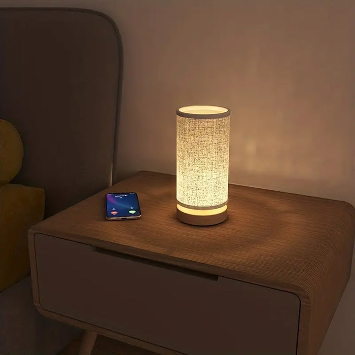 Natlampe i hør-look - LinoGlow