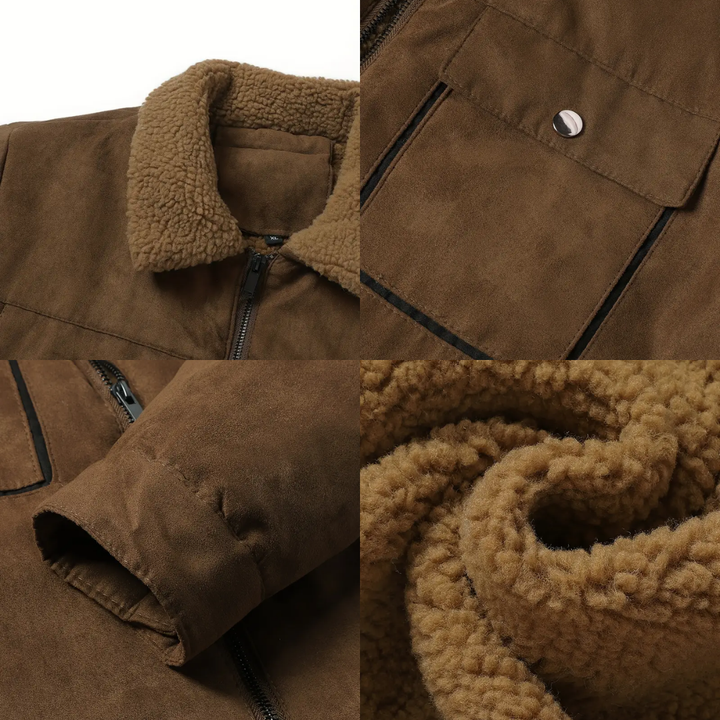 Herren udendørsjakke foret med teddyfleece og reverskrave – Corvin
