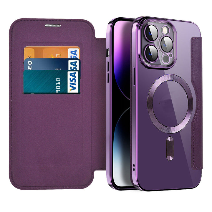 Læder Flip Etui med Magnet Adsorption & RFID-beskyttelse – Valtrix (1+1 GRATIS)