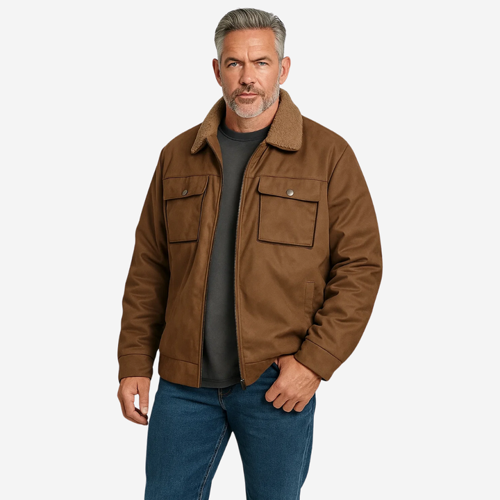Herren udendørsjakke foret med teddyfleece og reverskrave – Corvin