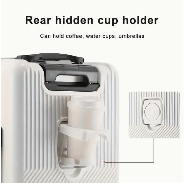 Håndbagage med hård skal, kopholder, USB-port og TSA-lås
