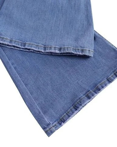Trendy denimbukser med høj talje - Mila