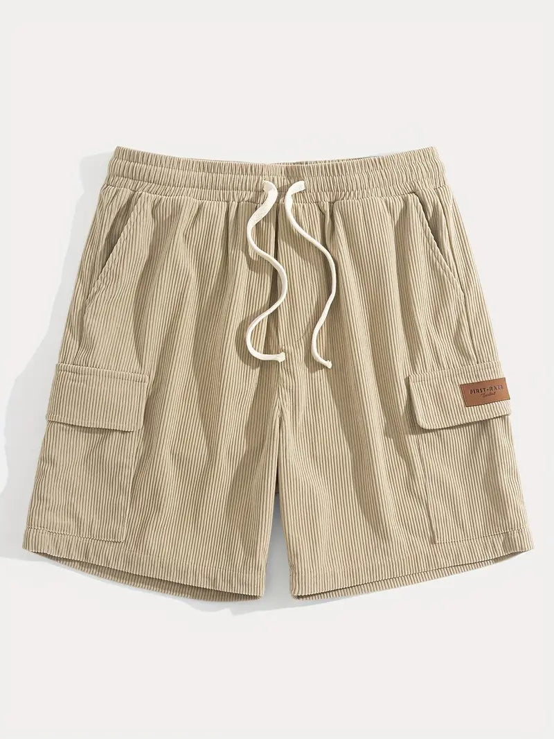 Trendy beige fløjlscargo-sommerbukser – Tobias