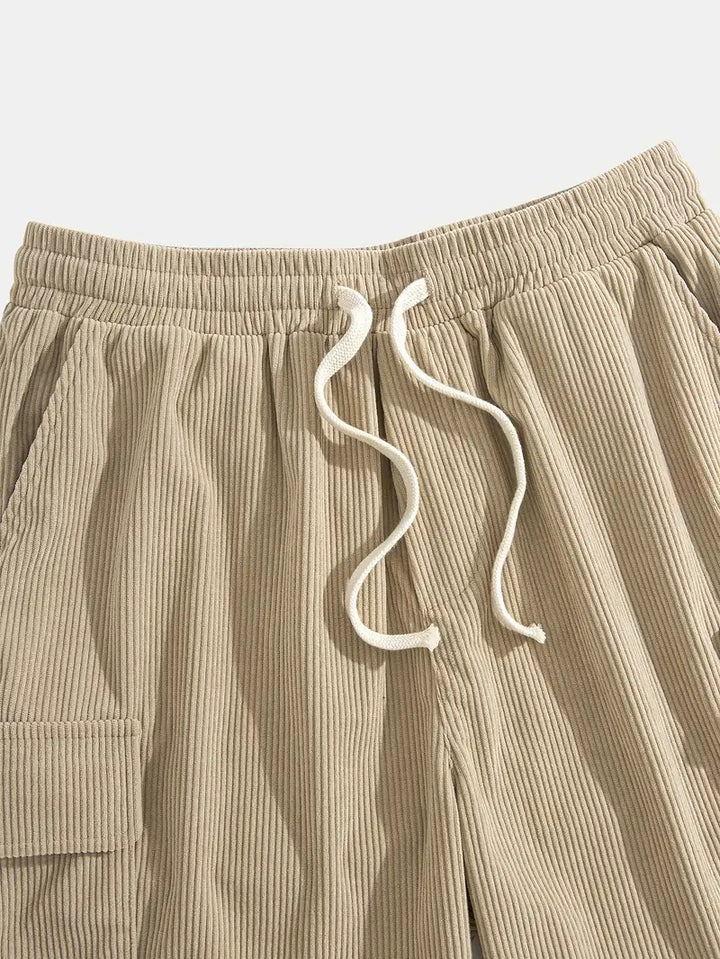 Trendy beige fløjlscargo-sommerbukser – Tobias