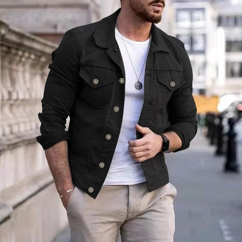 Herre denimjakke med slim-fit pasform – Milano