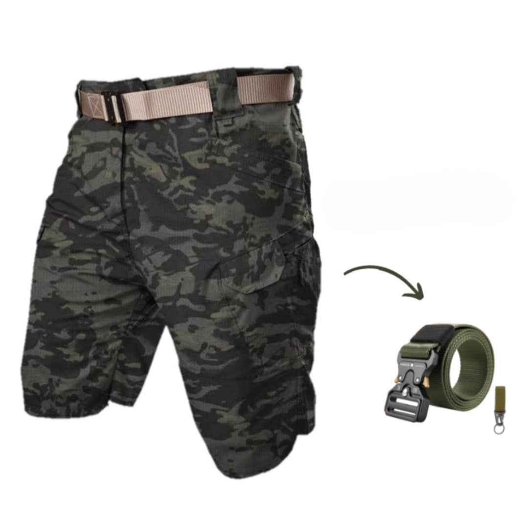 Herre cargo-shorts med 7 lommer & gratis bælte – Taro