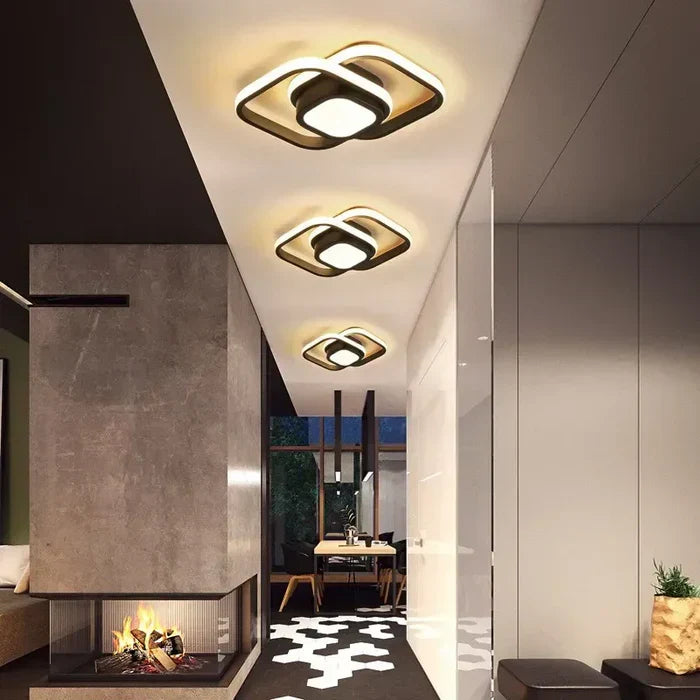 Moderne LED-loftlampe med dobbelt ringdesign - Twilight Rings