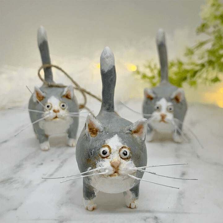 Unikt håndlavet juleornament med kat - Purrfect Holiday Hangers
