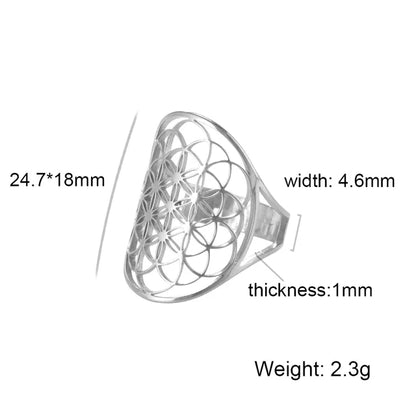 Silberring mit geometrischem Muster, 24.7x18mm, Breite 4.6mm, Gewicht 2.3g, Schmuckdesign.