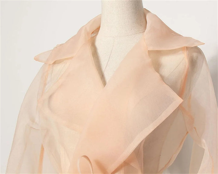 Todelt chiffon-sommersæt med bælte og nederdel – Maurelle