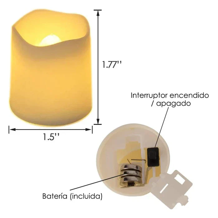 Sæt med 24 LED-lys uden flamme - GlowFlicker
