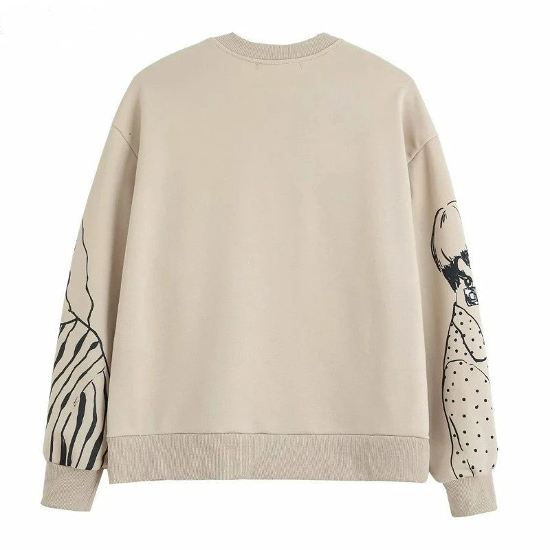Løsthængende uldprint-sweater - Elise