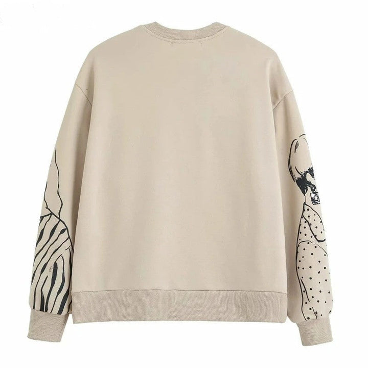 Løsthængende uldprint-sweater - Elise