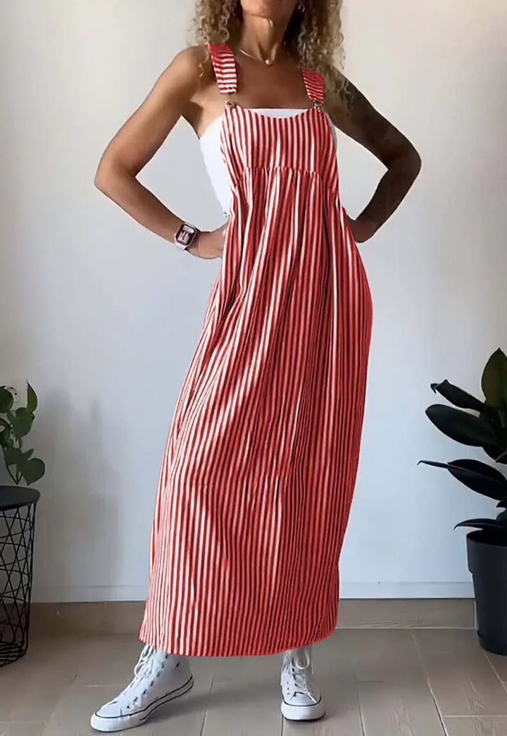 Stilfuld stribet casual-jumpsuit med komfortpasform – Liana