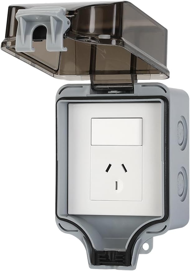 IP66 udendørs vandtæt vægkontakt med låsbar dækplade – PowerGuard