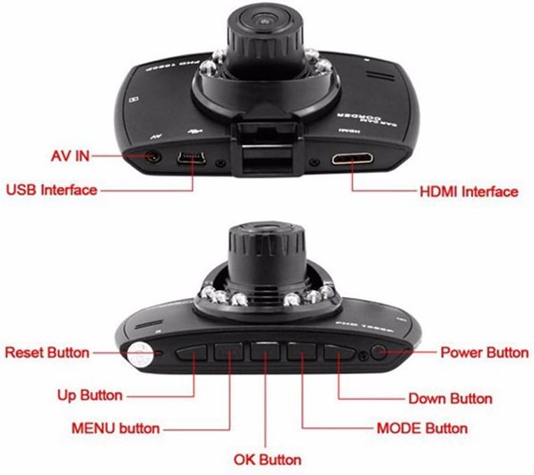Dual Lens Car Dash Cam G30 2.7" LCD Full HD 1080P med G-Sensor