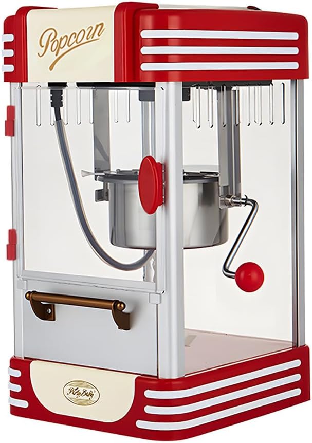 Retro Red Elektrisk Bord Popcornmaskine med Timer – Calvano