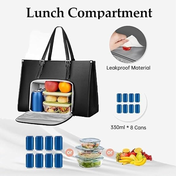 Kvinders isolerede frokosttaske med laptoprum