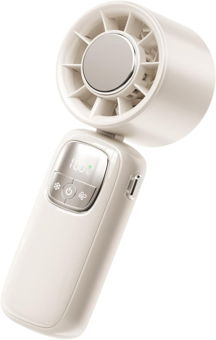 Bærbar sammenklappelig håndholdt ventilator med LED-skærm