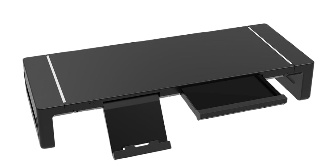 Højdejusterbart monitorstativ med skuffe – Stravon