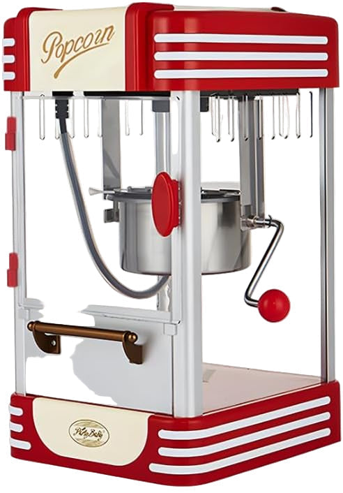 Retro Red Elektrisk Bord Popcornmaskine med Timer – Calvano