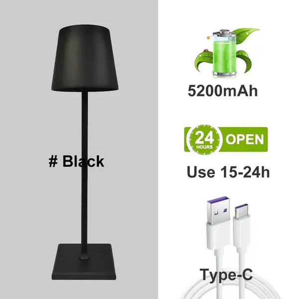 Bærbar Moderne Dæmpbar Bordlampe i Aluminium - LumiNova