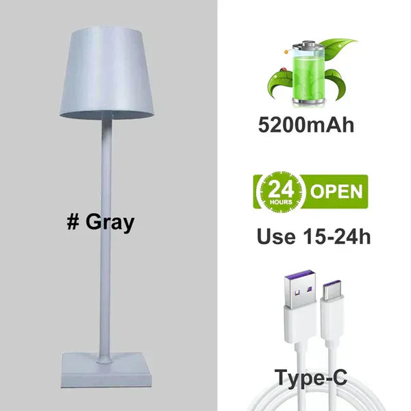 Bærbar Moderne Dæmpbar Bordlampe i Aluminium - LumiNova