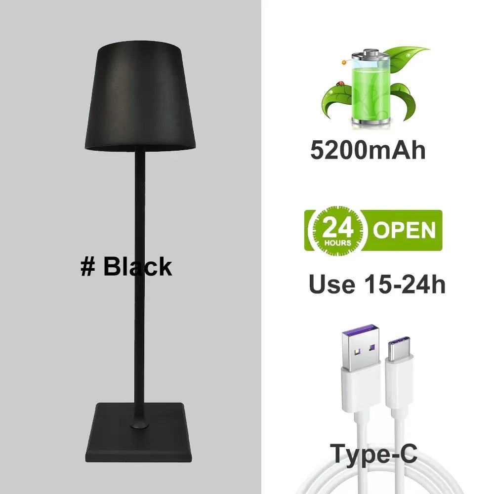 Bærbar Moderne Dæmpbar Bordlampe i Aluminium - LumiNova