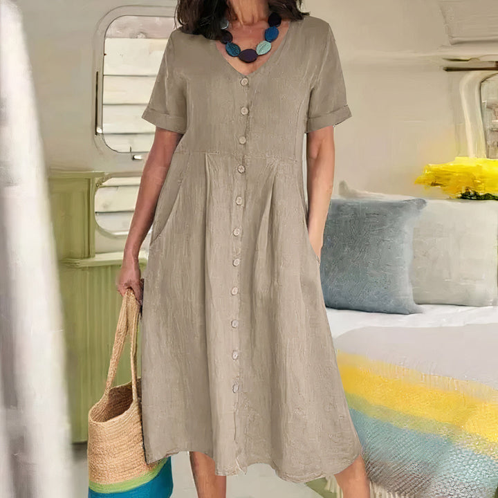 Casual sommerkjole i bomuld-linned – Noor