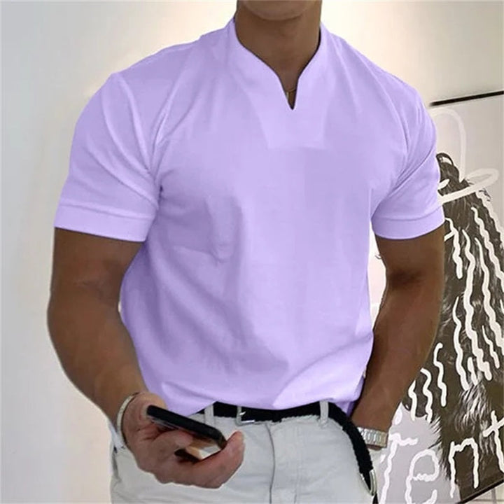 Åndbar herre-fitness-T-shirt med V-hals – Timo