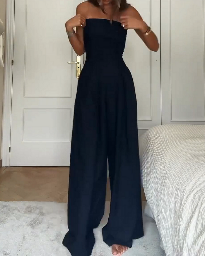 Skulderfri og stilfuld damejumpsuit til enhver lejlighed – Elina