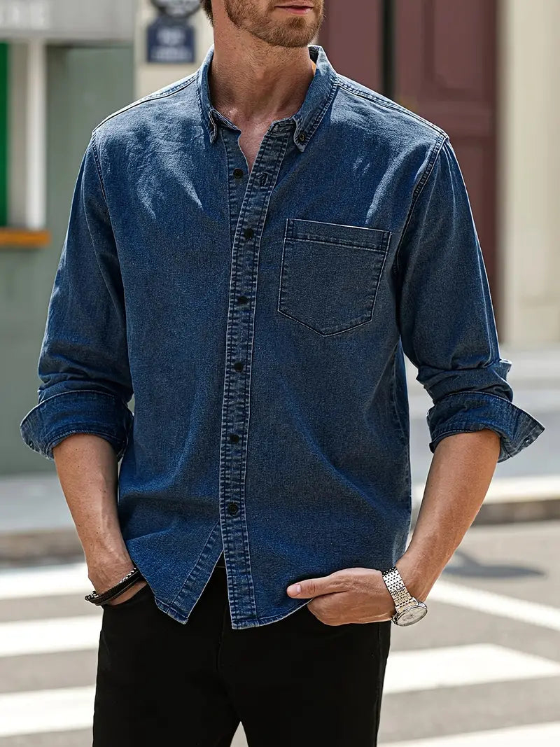 Efterårs Denim Herreskjorte – Milano