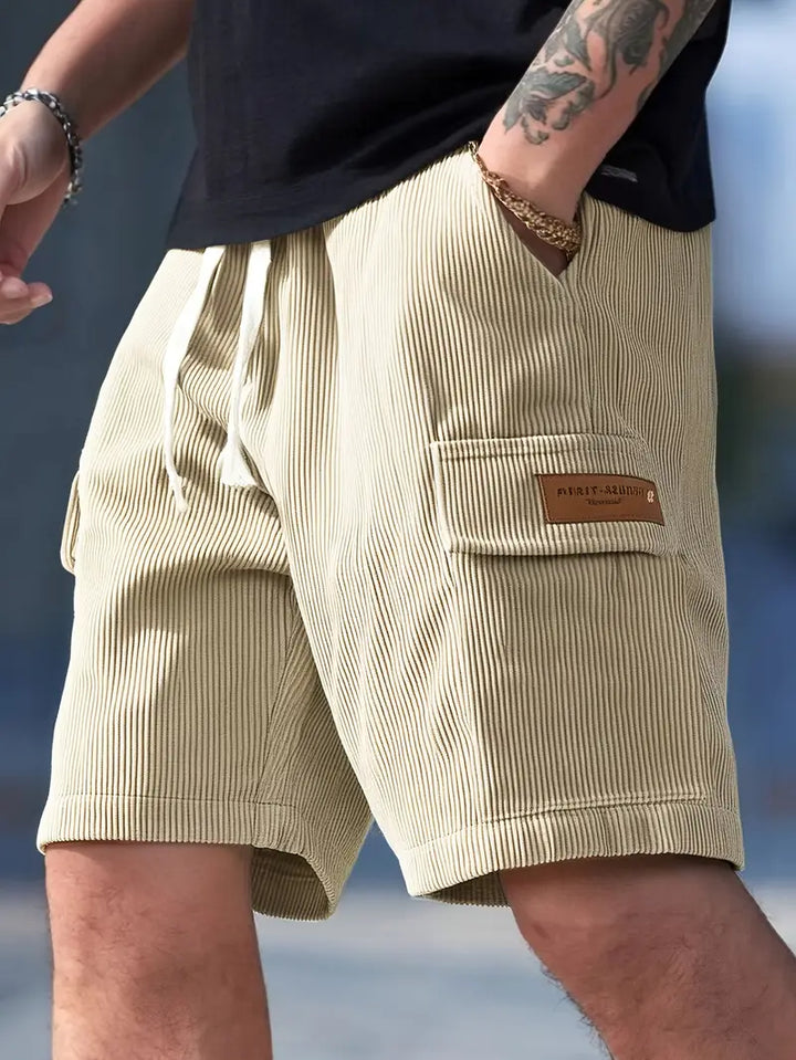 Trendy beige fløjlscargo-sommerbukser – Tobias