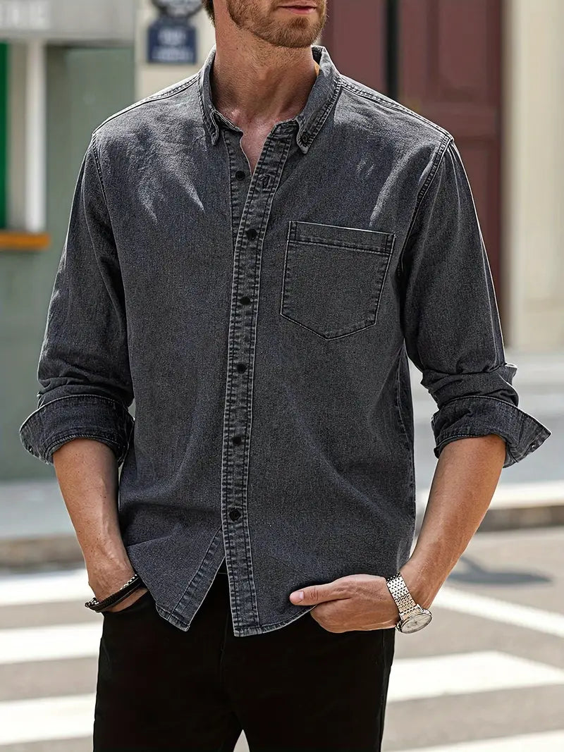 Efterårs Denim Herreskjorte – Milano