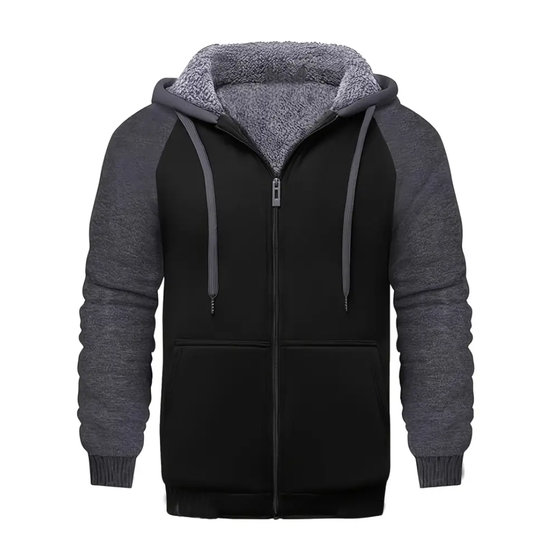 Herre hoodie foret med Sherpa-fleece – Niels