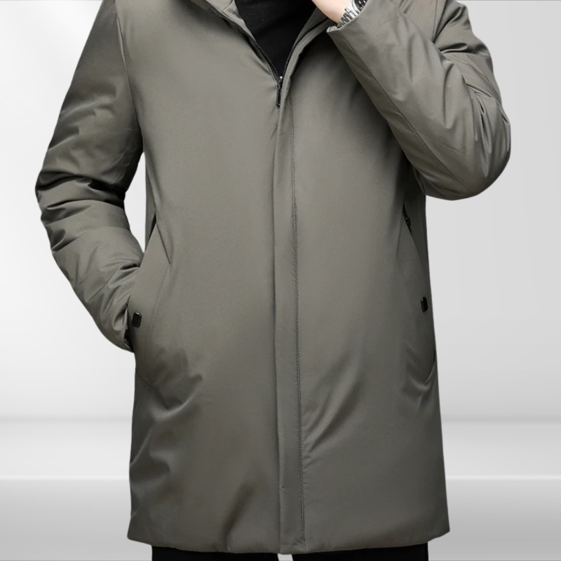 Klassisk herregdækket hoodie med andefjederfyld – Matteo