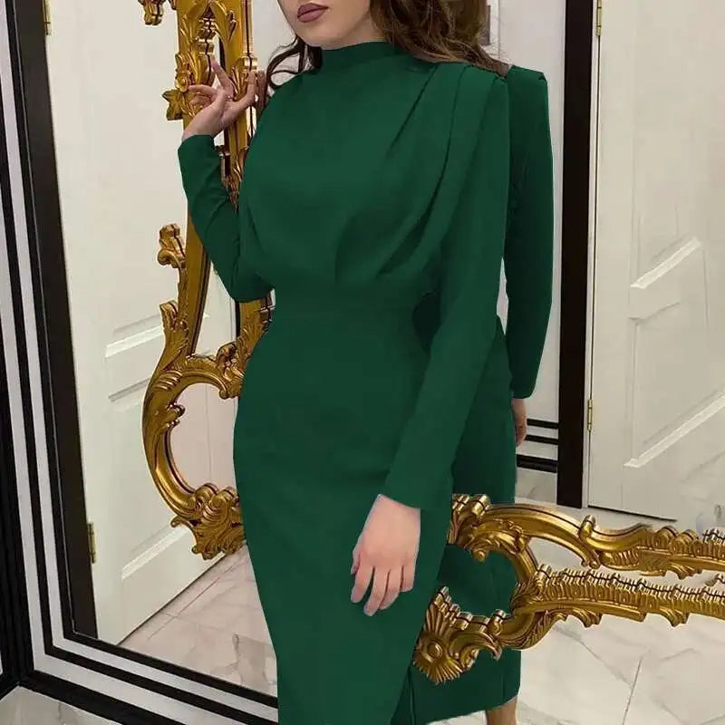 Bodycon midi kjole med rullekrave – Valeria