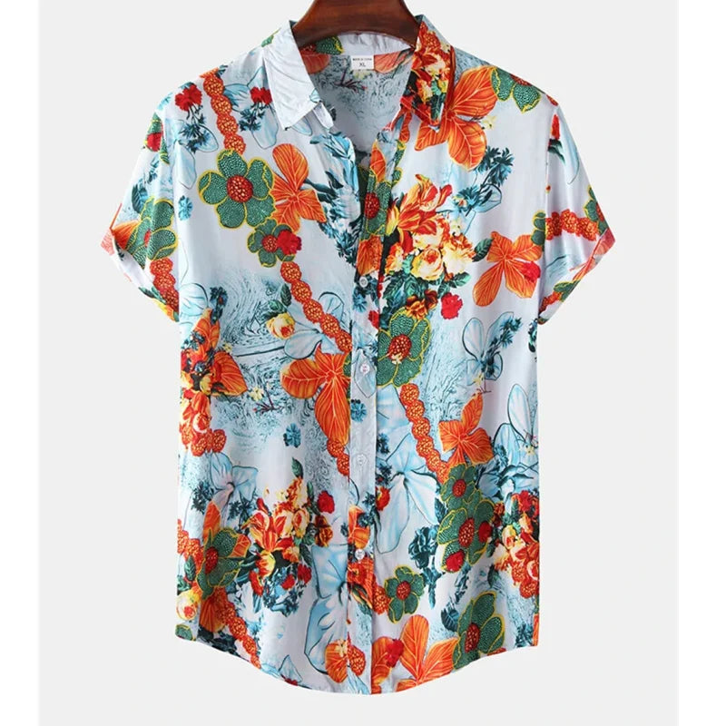 Let & stilfuld tropisk skjorte med blomsterprint til herrer – Mateo