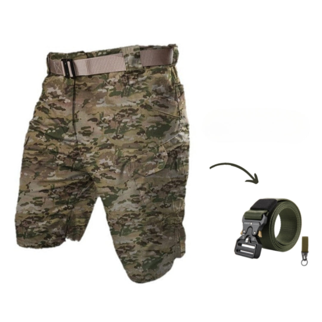Herre cargo-shorts med 7 lommer & gratis bælte – Taro