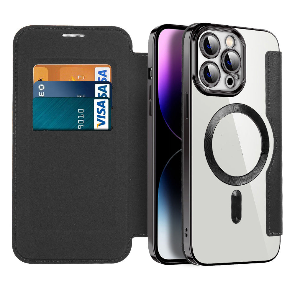 Læder Flip Etui med Magnet Adsorption & RFID-beskyttelse – Valtrix (1+1 GRATIS)