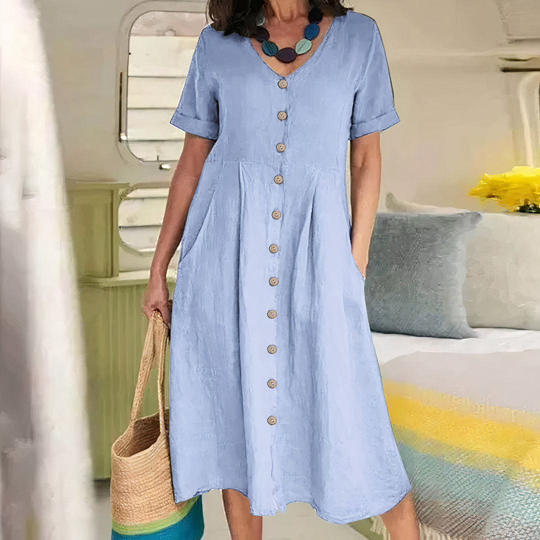 Casual sommerkjole i bomuld-linned – Noor