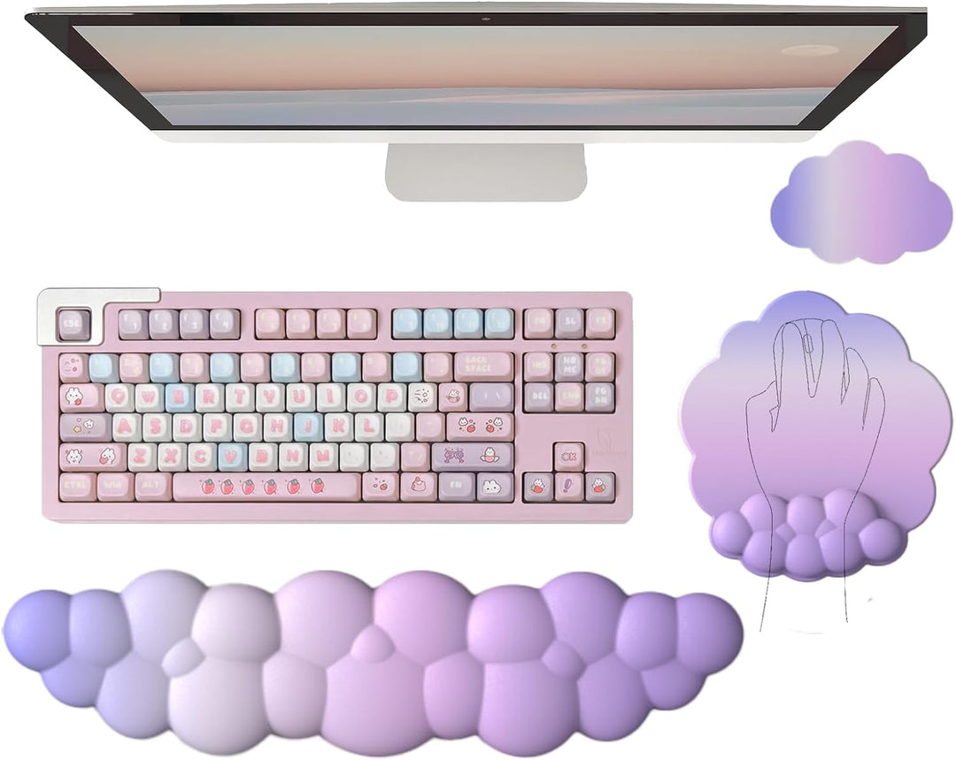 Cloud-formet ergonomisk håndledsstøtte sæt med musemåtte og coaster – Zeyora