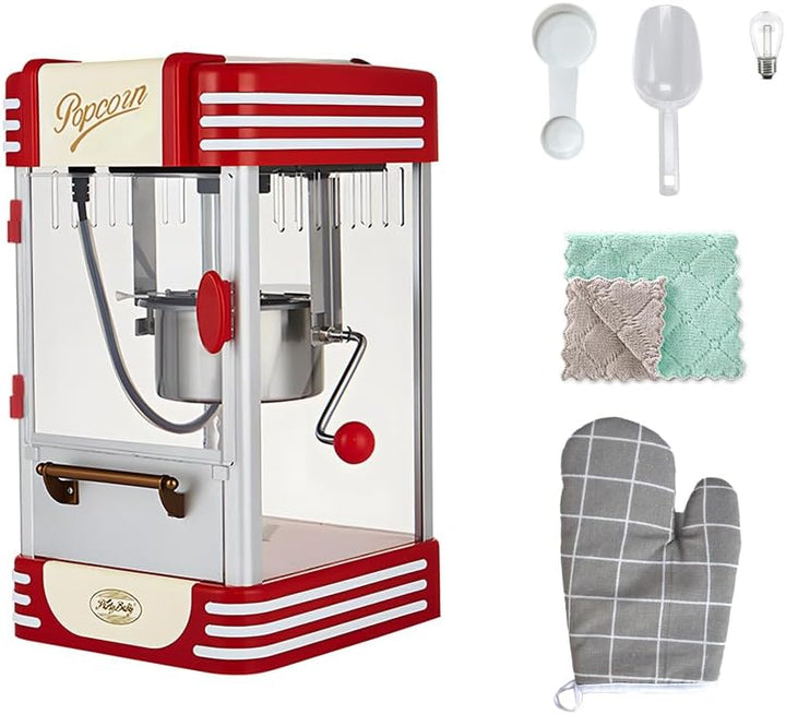 Retro Red Elektrisk Bord Popcornmaskine med Timer – Calvano