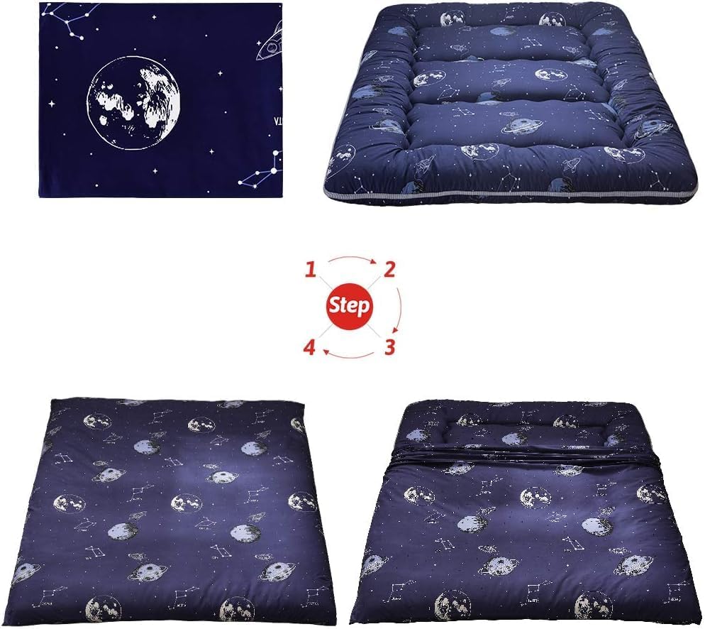 Foldbart japansk futon gulvmadras med hukommelsesskumsstøtte – Arivon