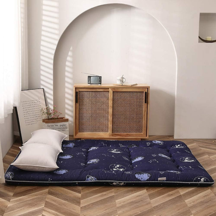Foldbart japansk futon gulvmadras med hukommelsesskumsstøtte – Arivon