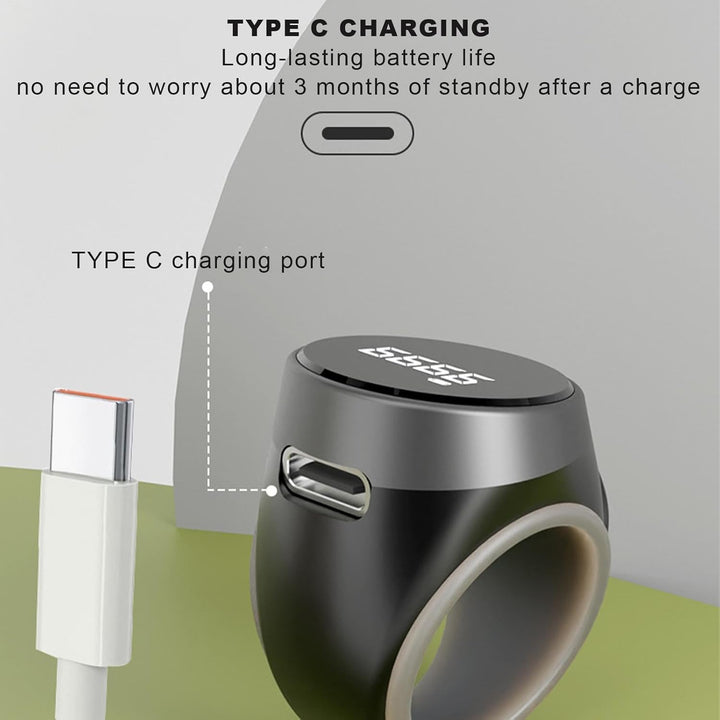 4-cifret genopladelig digital fingertællerring – Calmero